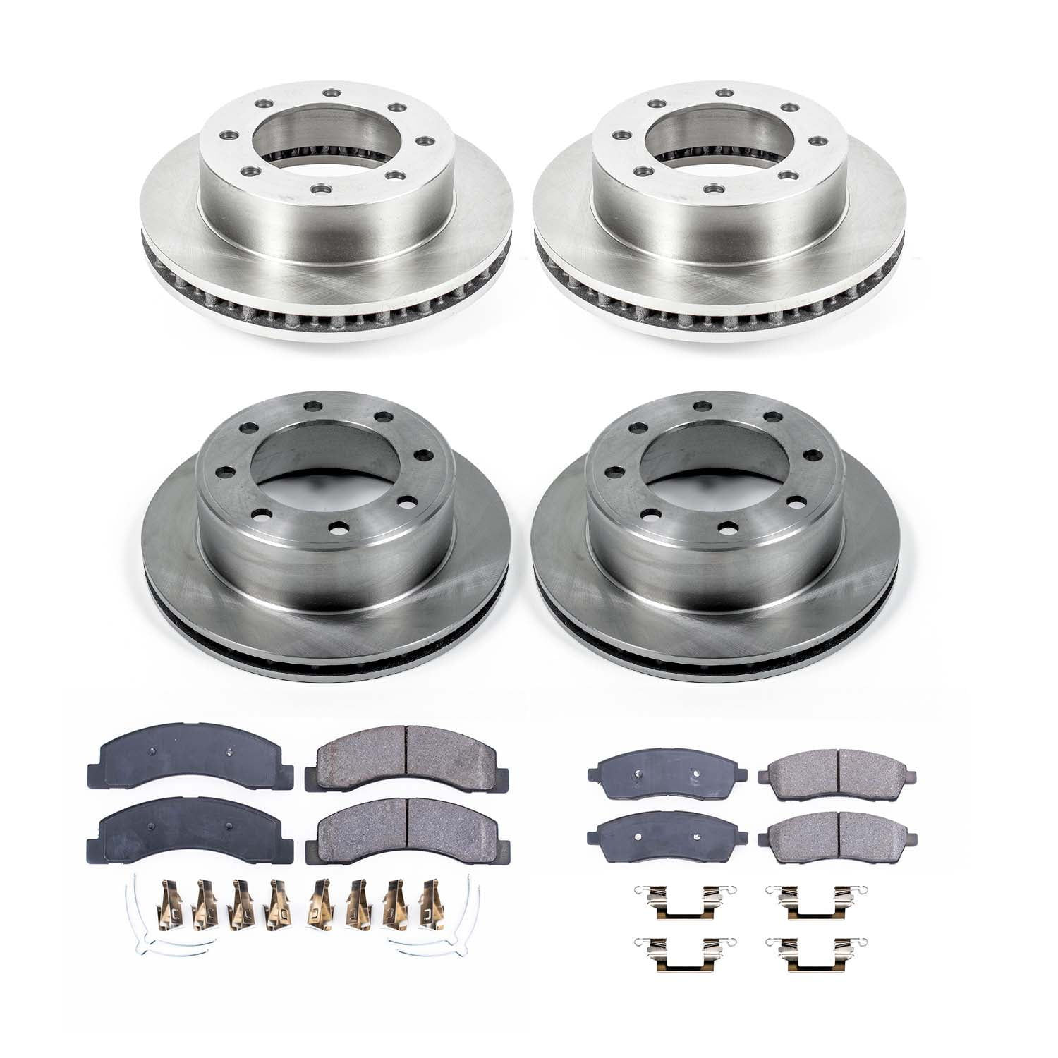 Ultimate Brakes Front and Rear Semi-Metallic Brake Pad and Rotor Kit with H..
