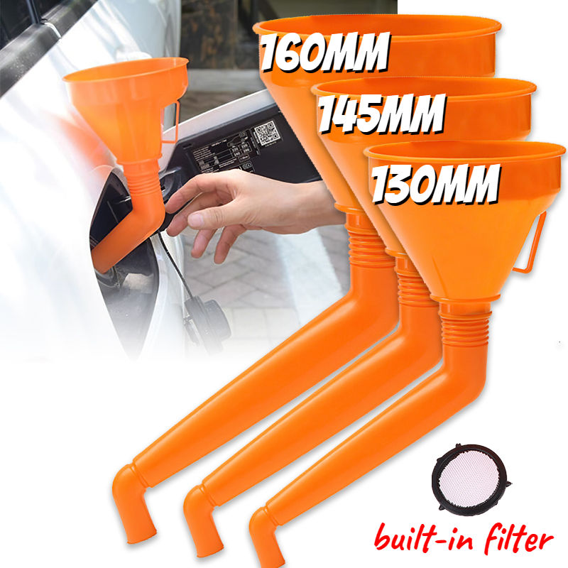 130/145/160CM Refueling Funnel with Filter Motorcycle Refuel Gasoline Engine Oil