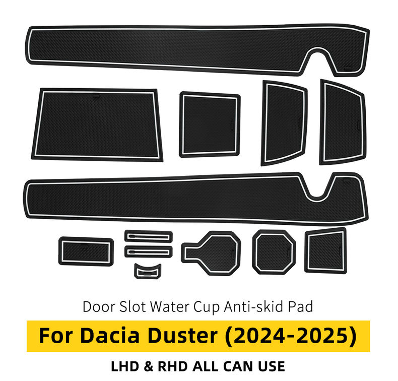 Thumbnail: Car Door Groove Mat For Dacia Duster 3 2024 2025 Anti-Slip Door Gate Slot Pats A