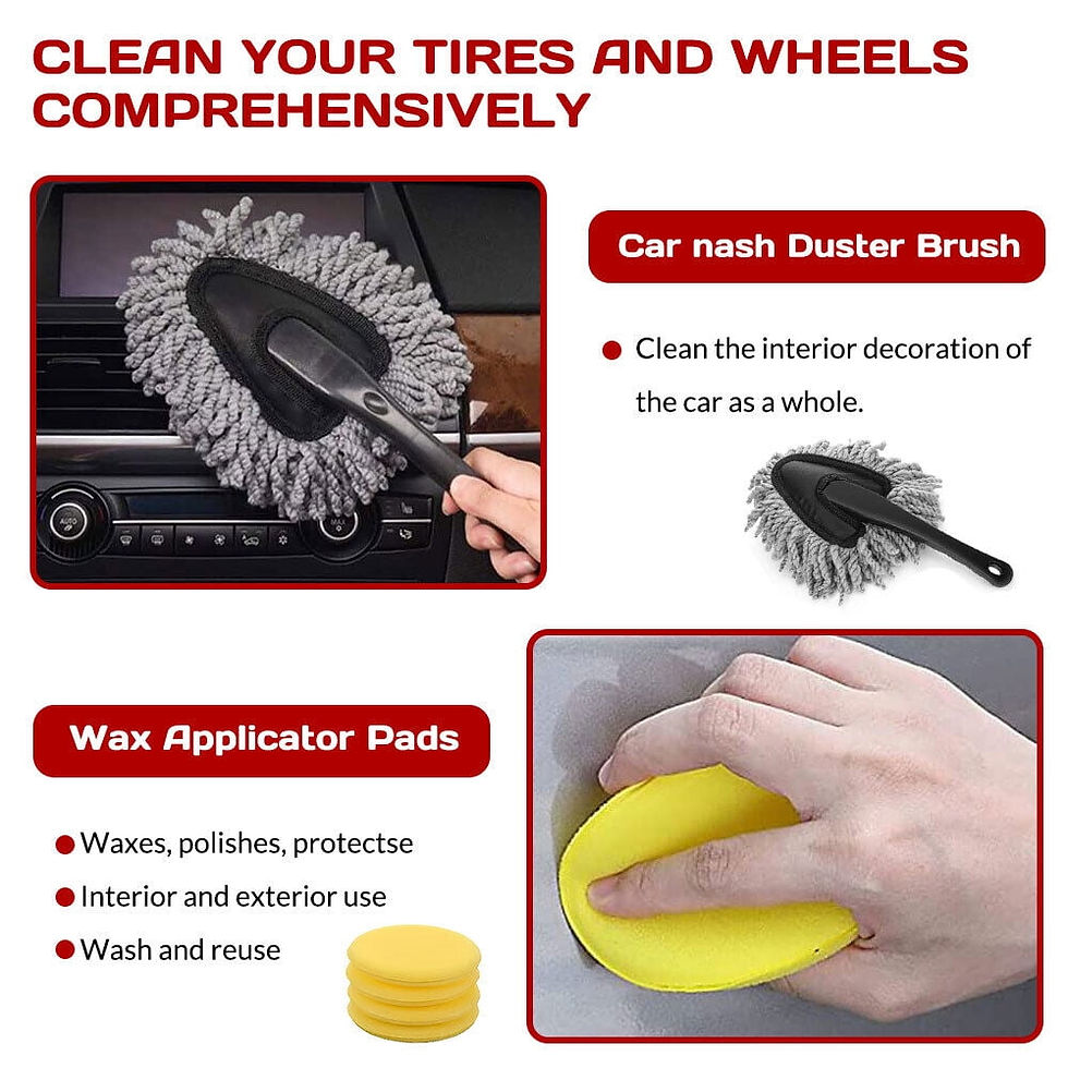 Thumbnail: 35Pcs Car Wash Cleaning Tools Kit Car Detailing Set with Black Canvas Bag C..