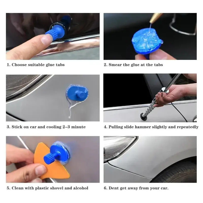 Thumbnail: 90Pcs New Glue Pulling Tabs Car Body Dent Removal Pulling Tabs Paintless Dent Re