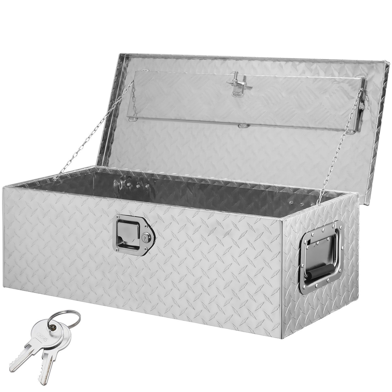 SucceBuy Heavy Duty Aluminum Truck Bed Tool Box Plate Tool Box with Side Handle