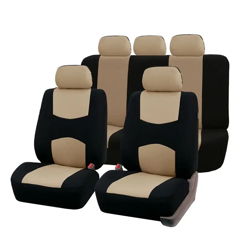 Thumbnail: Universal Full Set Car Seat Cover (Beige)