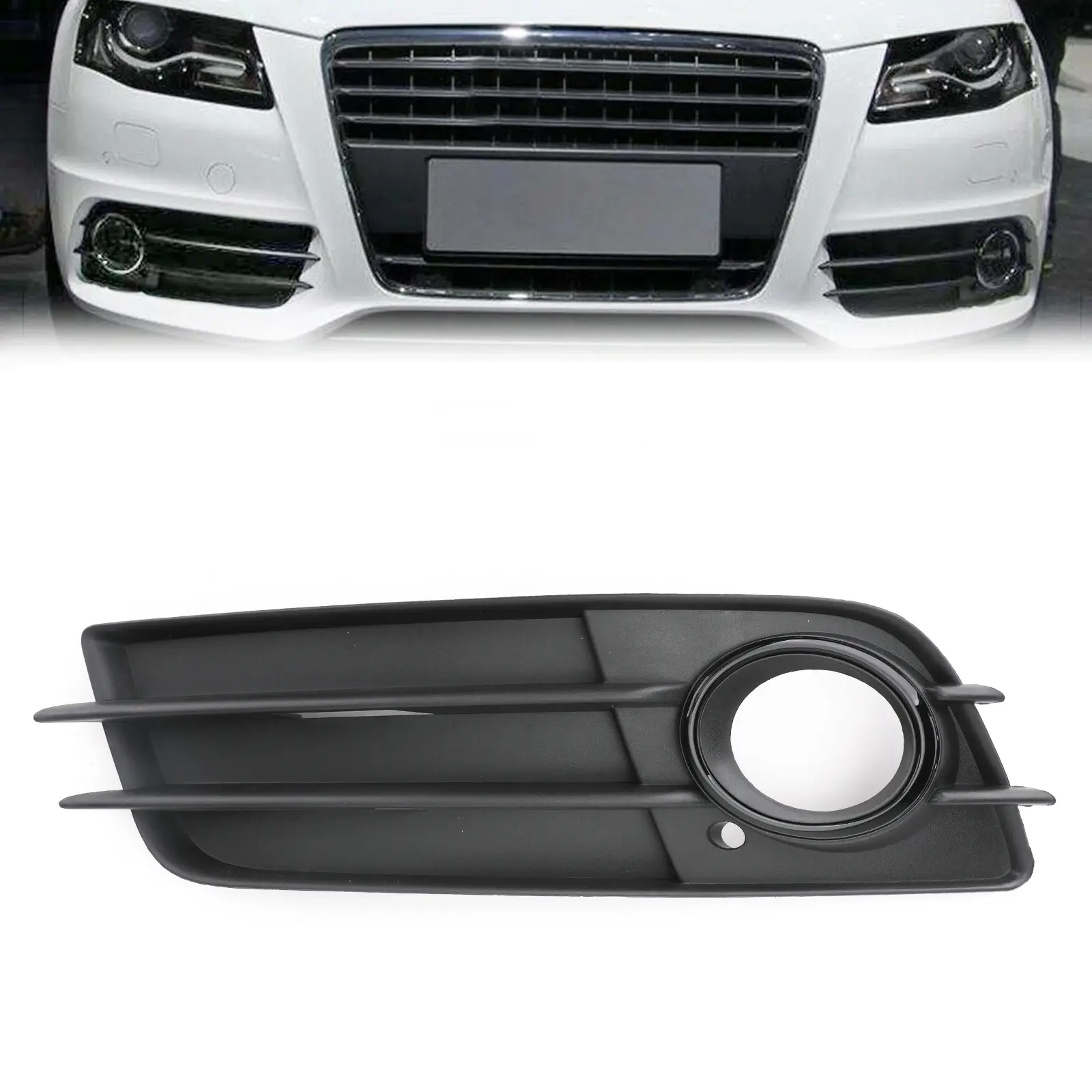 Areyourshop Left/Right Side Matte Black Fog Light Grill S-Line Bumper For AUDI A