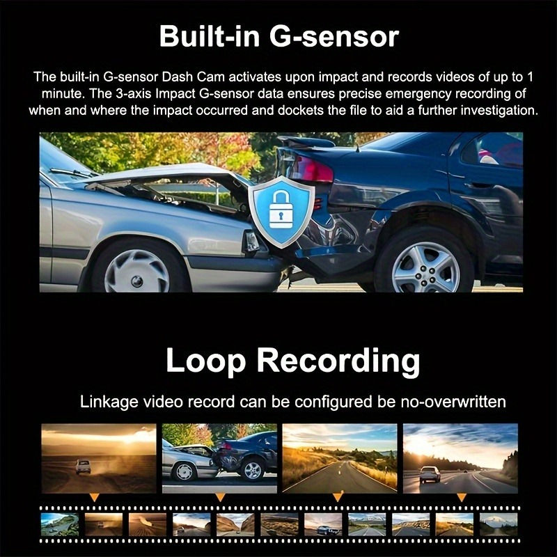 Thumbnail: 2 Camera Dash Cam For Car Camera 1080P Video Recorder Car DVR Front Rear View Ca