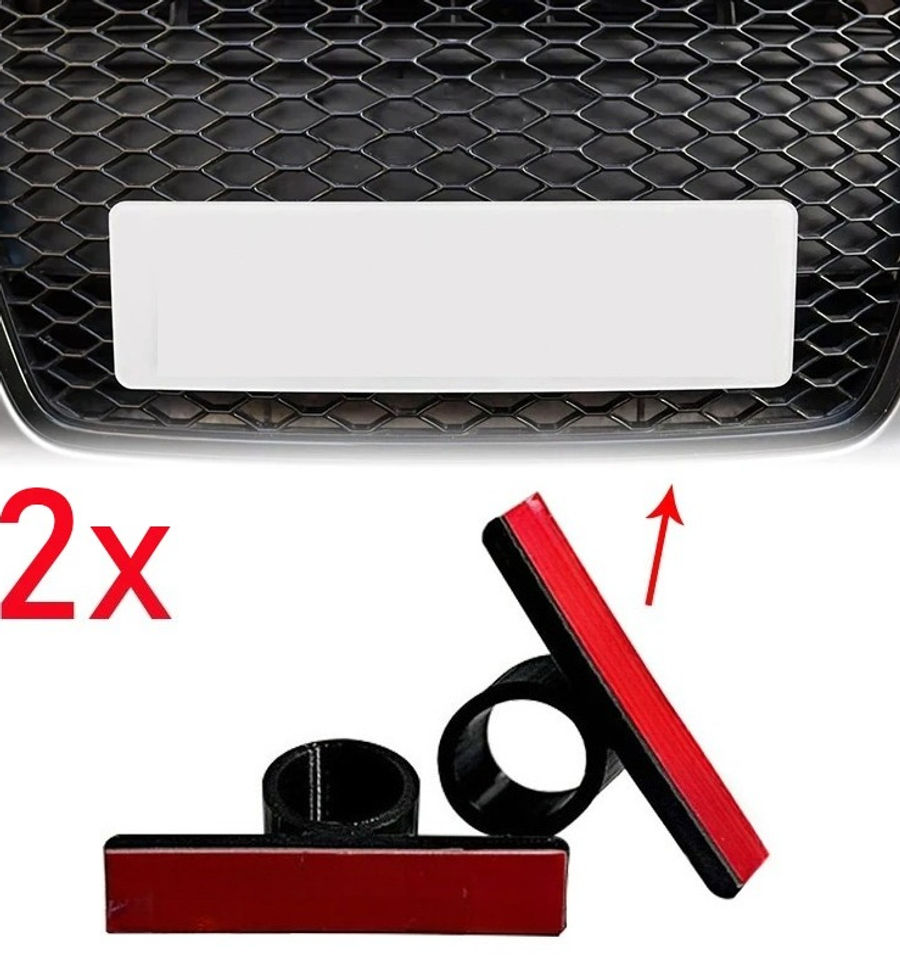 2PCS Car License Plate Clips Holders Kits for Audi Honeycomb Grills Automobiles