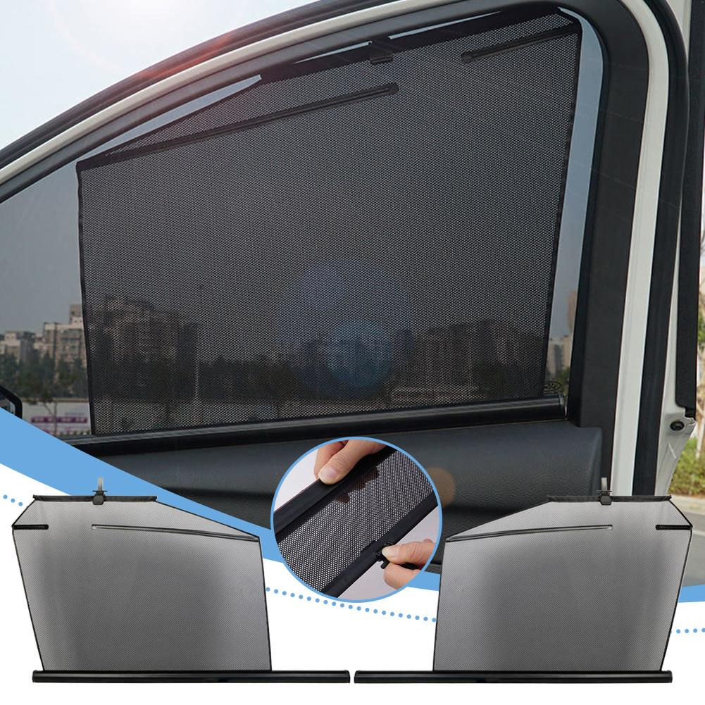 60x45cm Retractable Car Sunshade Side Window Curtain Auto Sun Visor Mesh Shield