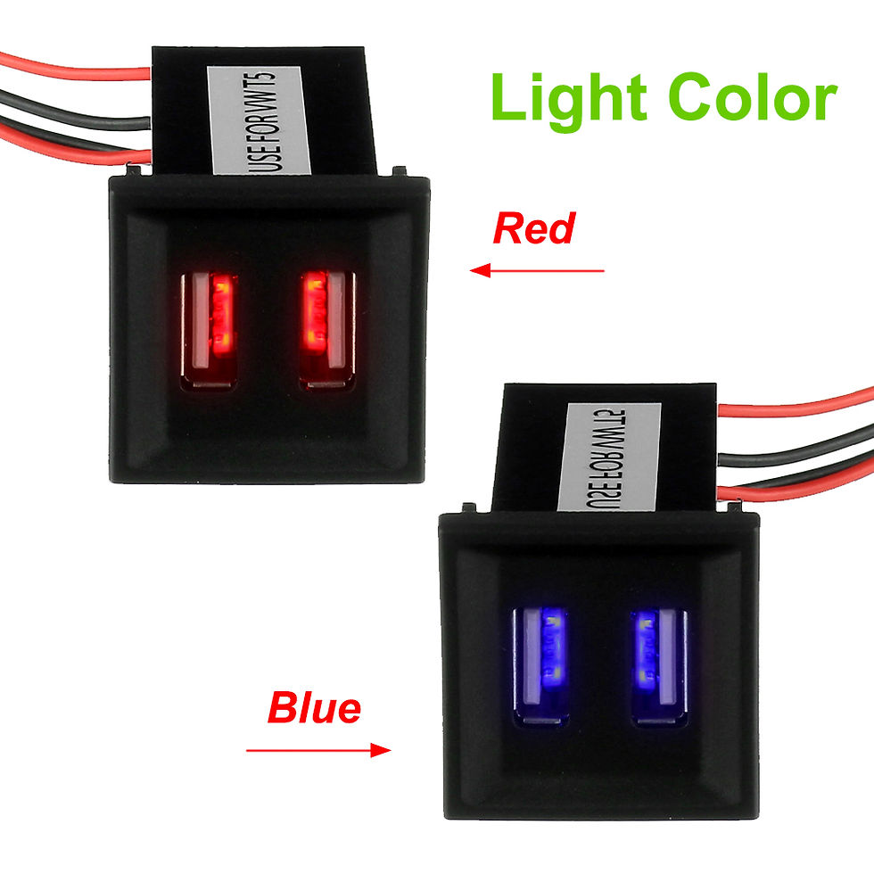 Thumbnail: Car USB Charger Dual Socket For Volkswagen Voor VW T5 Transporter 2003-2009 USB