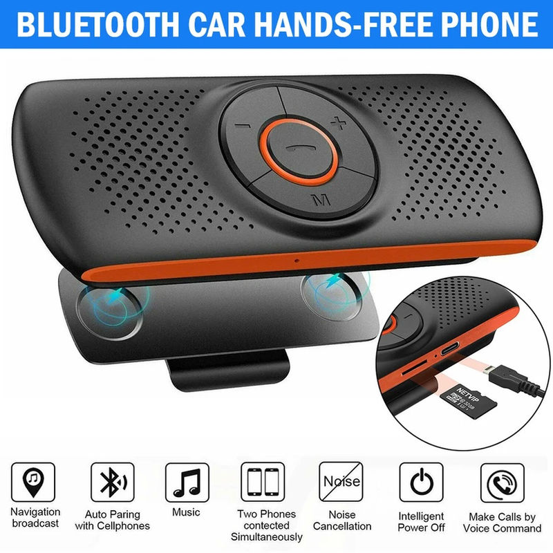 Car Kit Handsfree Speakerphone Multipoint Sun Visor Speaker for Phone Smartphone