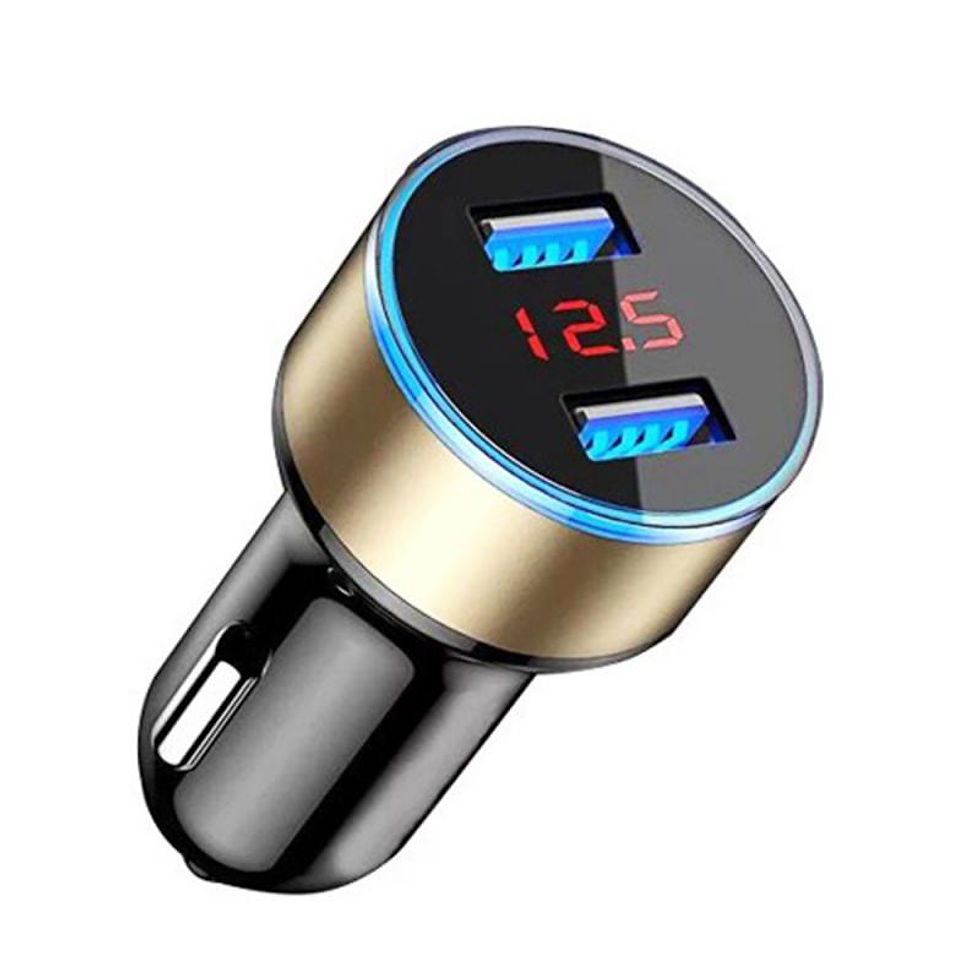 Thumbnail: USB Car Charger Fast Charging Dual USB Adapter Cigarette Lighter LED Voltmeter f