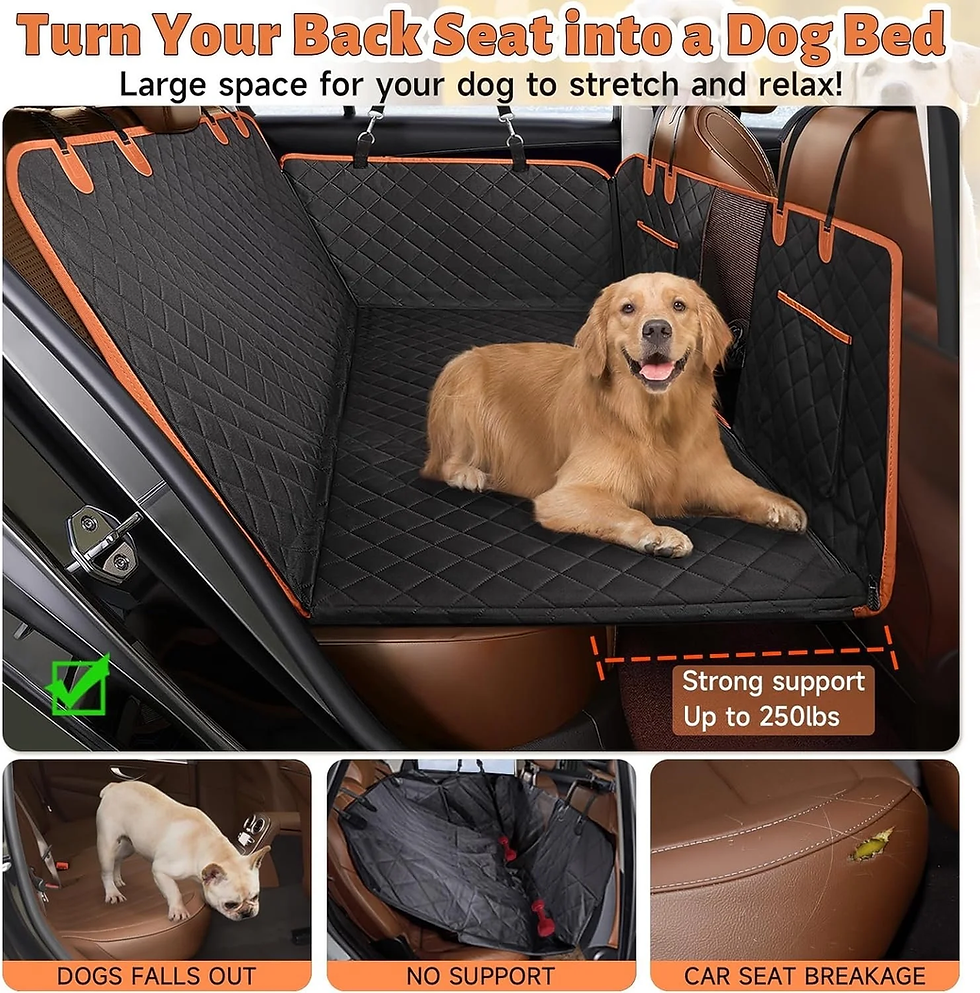 Thumbnail: Blukids Dog Car Seat Cover, 600D Heavy Durable Dog Seat Cover for Back Seat, 100