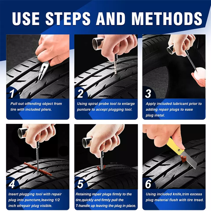 Thumbnail: ZFOUEK Car Tire Repair Tool Tire Repair Kit Studding Tool Set Auto Bike Motorcyc