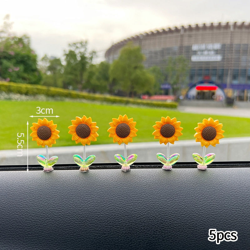 Thumbnail: 1/ 5PCS Cute Shaking Head toy for Car Dashboard Decor Sunflower Car Center Conso