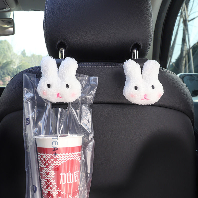 Thumbnail: 2PCS Cute Cartoon Bear Car Seat Back Hooks Storage Vehicle Headrest Organizer Ha