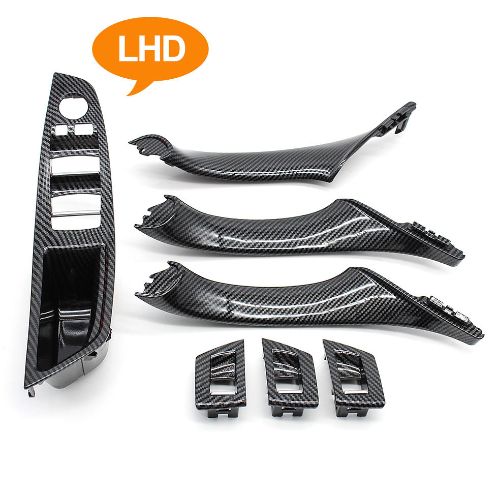 Thumbnail: LHD RHD Carbon Fiber Interior Door Armrest Panel Pull Handle Set For BMW 5 Serie