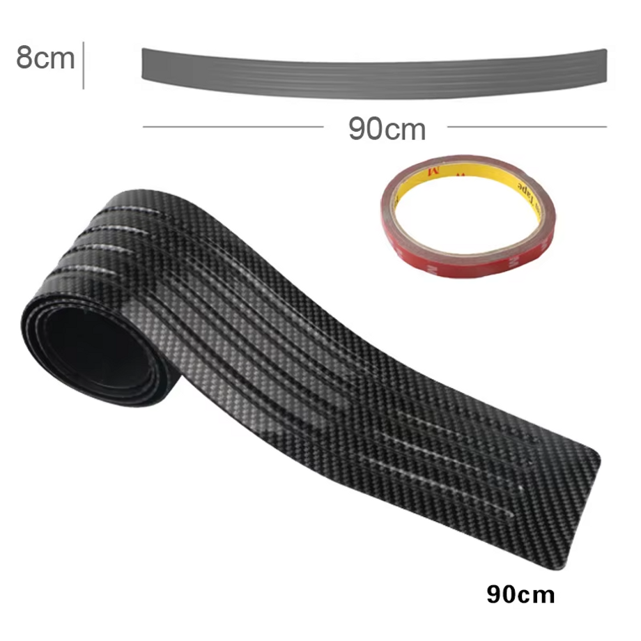 Thumbnail: Carbon/Black Universal Car Trunk Door Guard Strips Sill Plate Protector Rear Bum