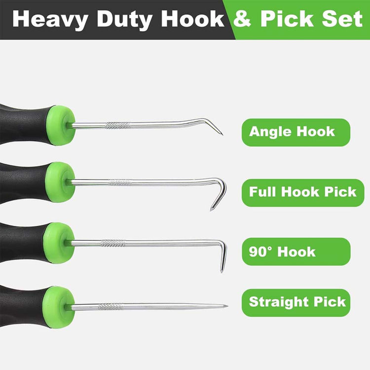 Thumbnail: 4Pcs Car Pick and Hook Set Automotive O Ring Oil Seal Gasket Puller Remover Craf
