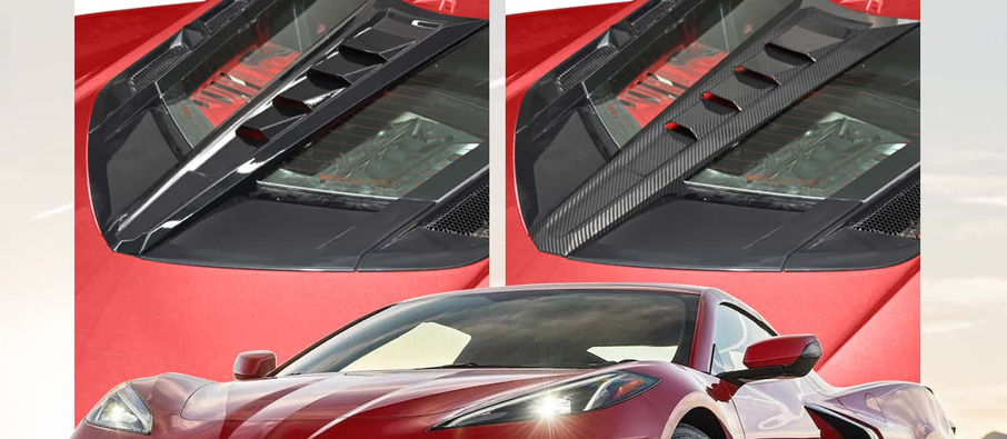 Thumbnail: Rear Window Spoiler Cover Roof Trim Carbon Fiber Black For Chevrolet for Corvett