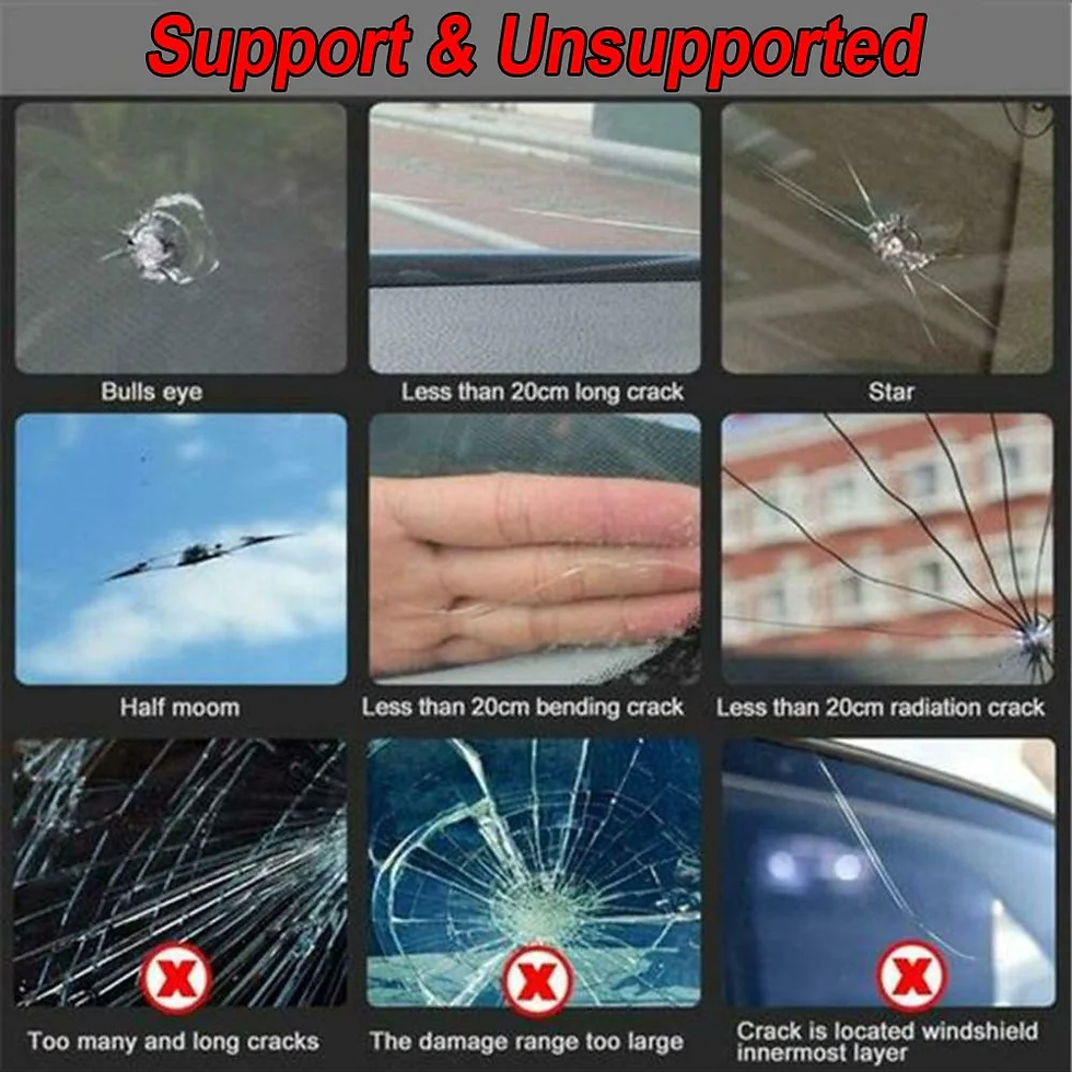 Thumbnail: 5Pcs Car Vehicle Glass Scratches Repair Tool Kit Liquid + Blade + Cured Film