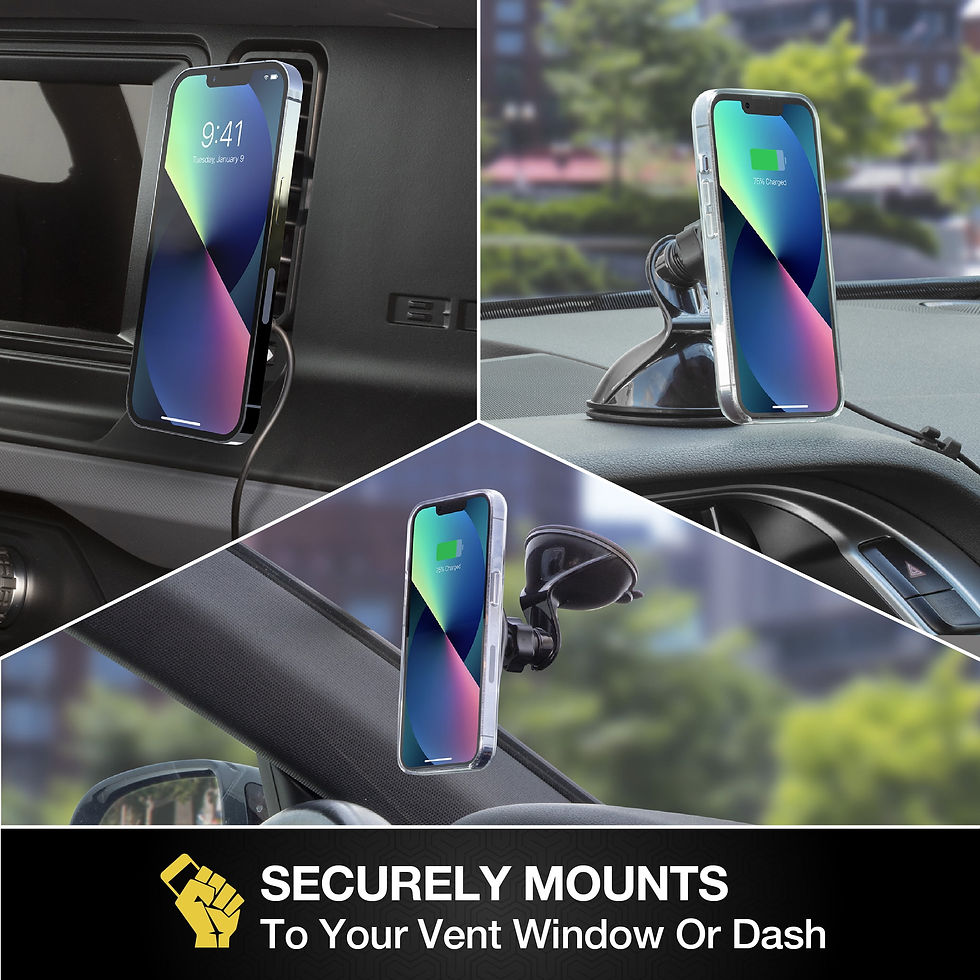 Thumbnail: Scosche MQ5WDV2-1 MagicMount MagSafe 15W Wireless Charger Window/Dash/Vent ..