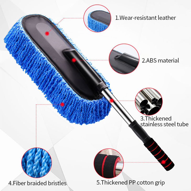 Thumbnail: SEAMETAL Superfine Fiber Car Duster Suit Retractable Microfiber Car Dust Mop Hom