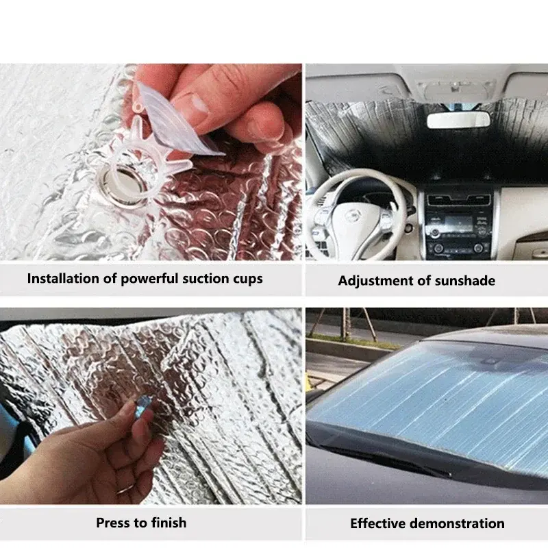 1PC Car Sunshade Front Windscreen Thickened Aluminium Foil Heat Insulation Curta