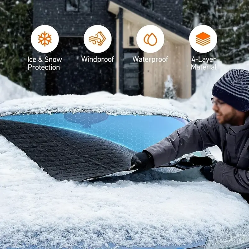 Thumbnail: Car Front Windshield Snow Windproof Sunshade Cover For Car SUV Summer/Winter Qua