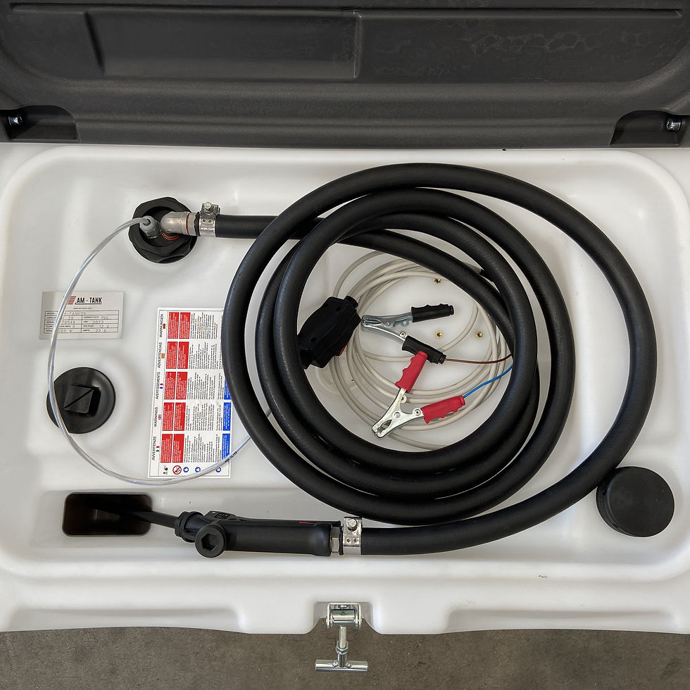 Thumbnail: AM-TANK 40-Gallon DEF Portable Low Profile Tank with 12V Pump, 13ft Hose, a..
