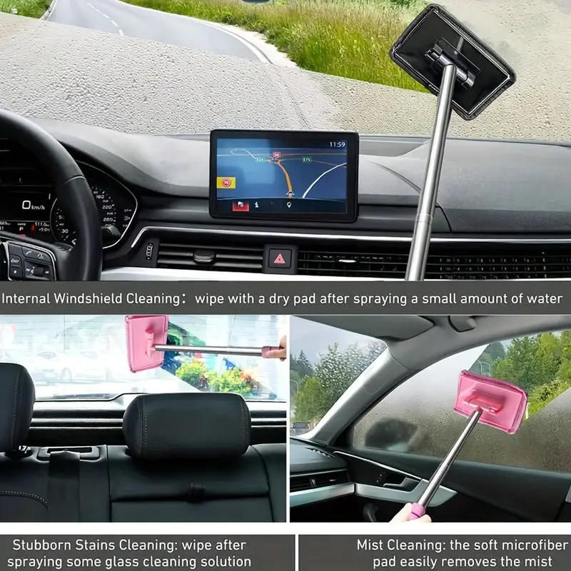 Thumbnail: Car Front Windshield Defogging Brush Telescopic Long handle Car Household Glass