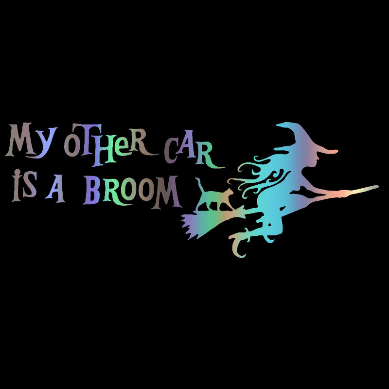 Thumbnail: Car Stickers My Other Car Is A Broomstick Funny Witch Vinyl Sticker Car Bumper C