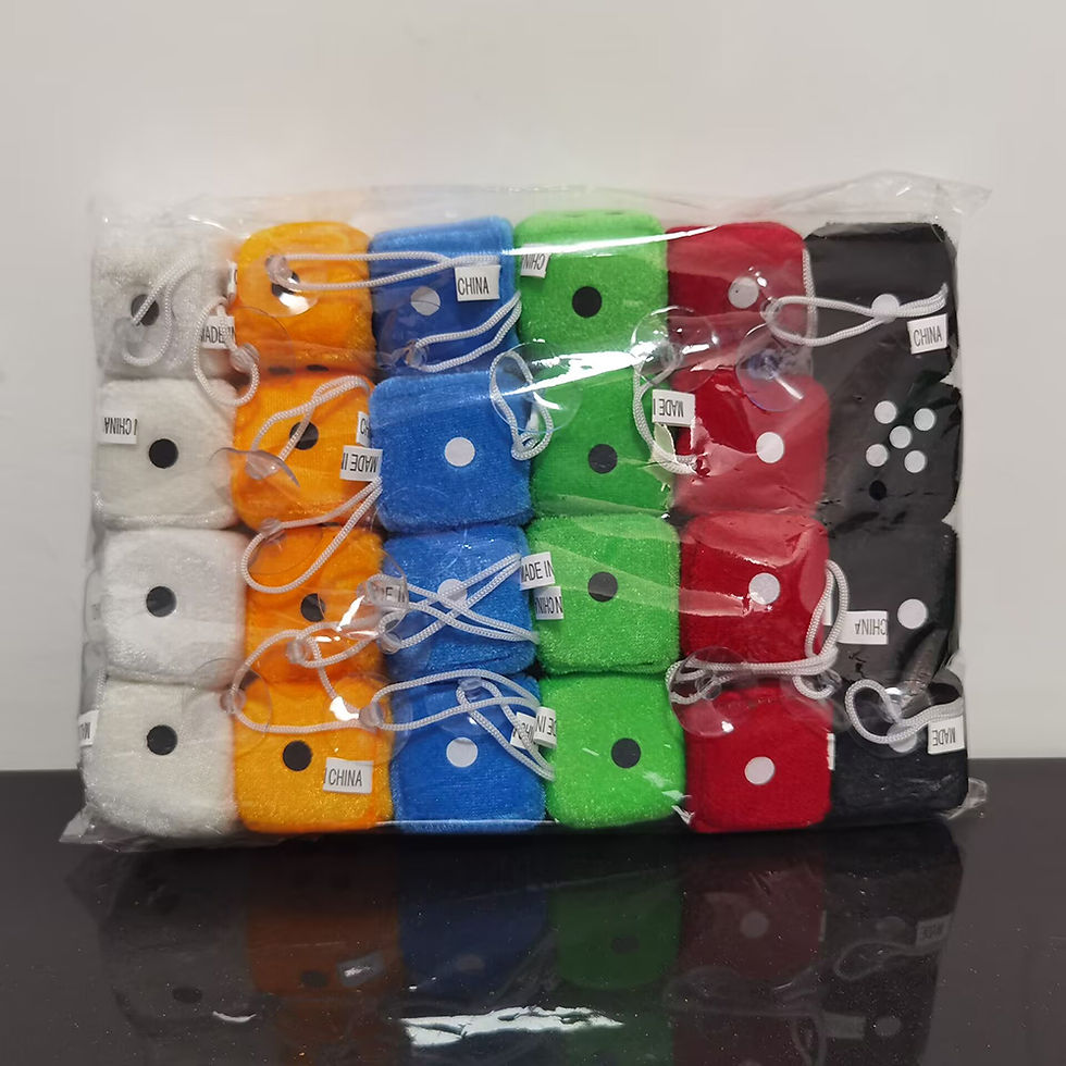 Thumbnail: 2 Pcs Auto Soft Fuzzy Dice Dots Rear View Mirror Hanger Decoration Car Styling I