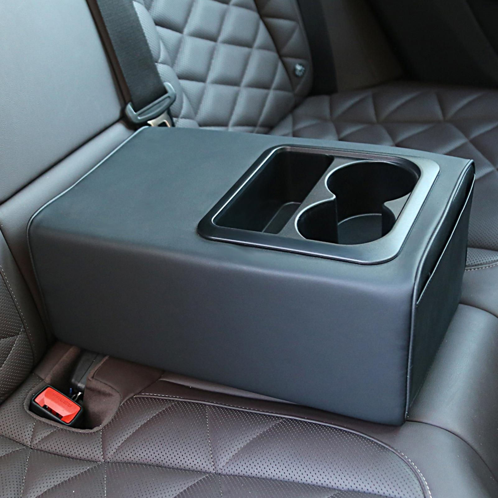 Armrest box booster pad Universal Rear Seat Armrest Console Box with Cup Holders
