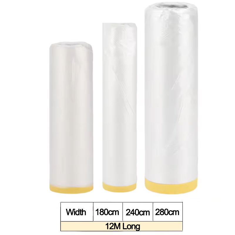 12M Long 180cm-280cm Width Car Paint Masking Film Protective Film Plastic Pre-Ta