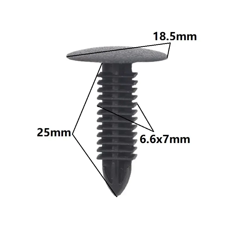 Thumbnail: 30Pcs Black Plastic Rivets Clips For 6mm 7mm 8mm Auto Fasteners Car Trunk Roof D