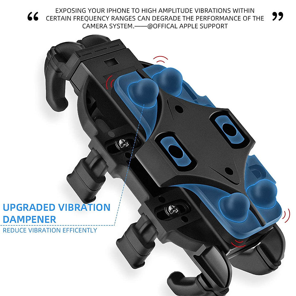 Thumbnail: ROCKBROS Motorcycle Bike Phone Mount with Vibration Dampener for 4.7''-7.1'..