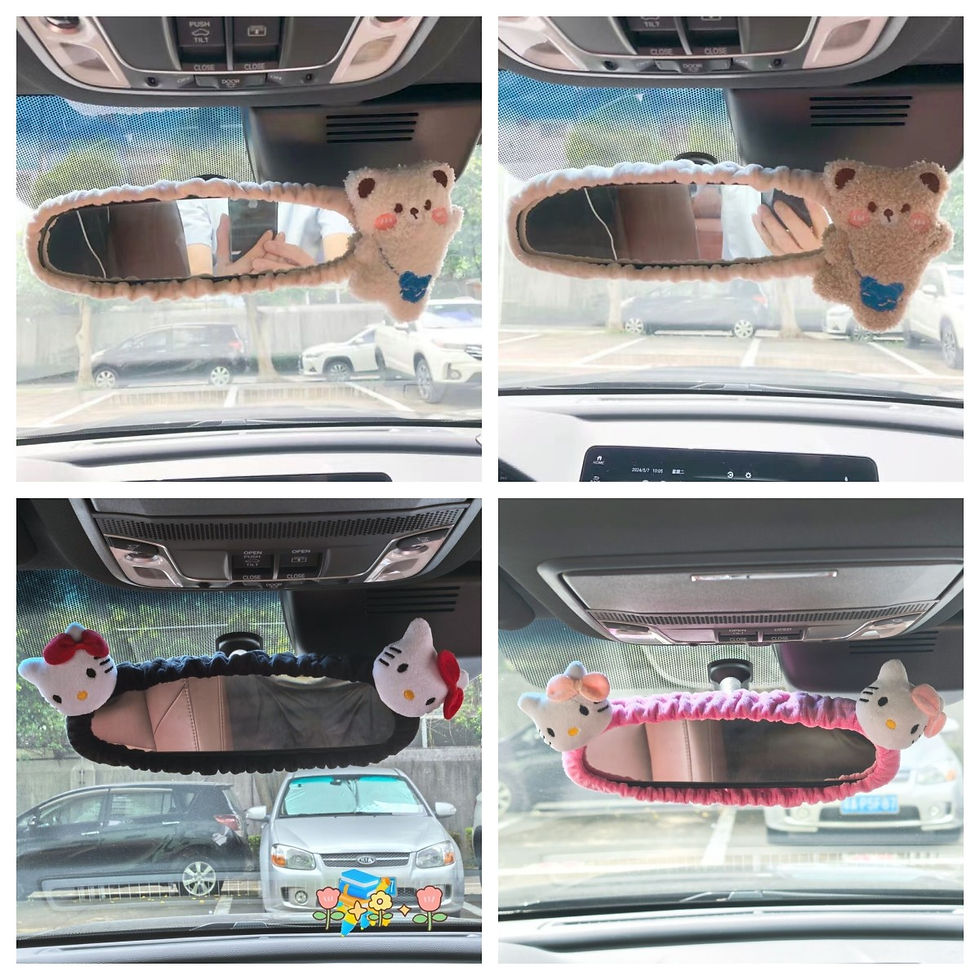 Thumbnail: Adorable Beaver Car Rearview Mirror Cover Cute Creative Korean Character Mirror