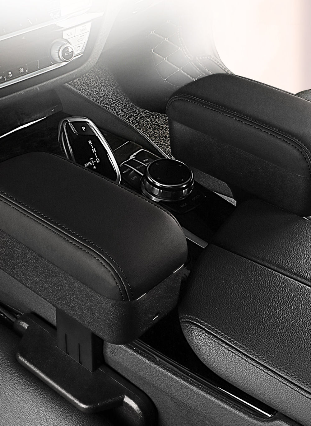 Height Adjustable Car Center Console Gap Storage Organizer with Liftable Tray El