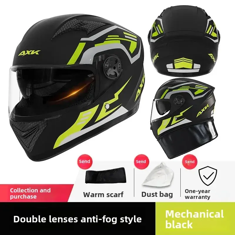 Thumbnail: Unisex Electric Motorcycle Helmet Winter Warm Full Face Helmet Riding Gear For M