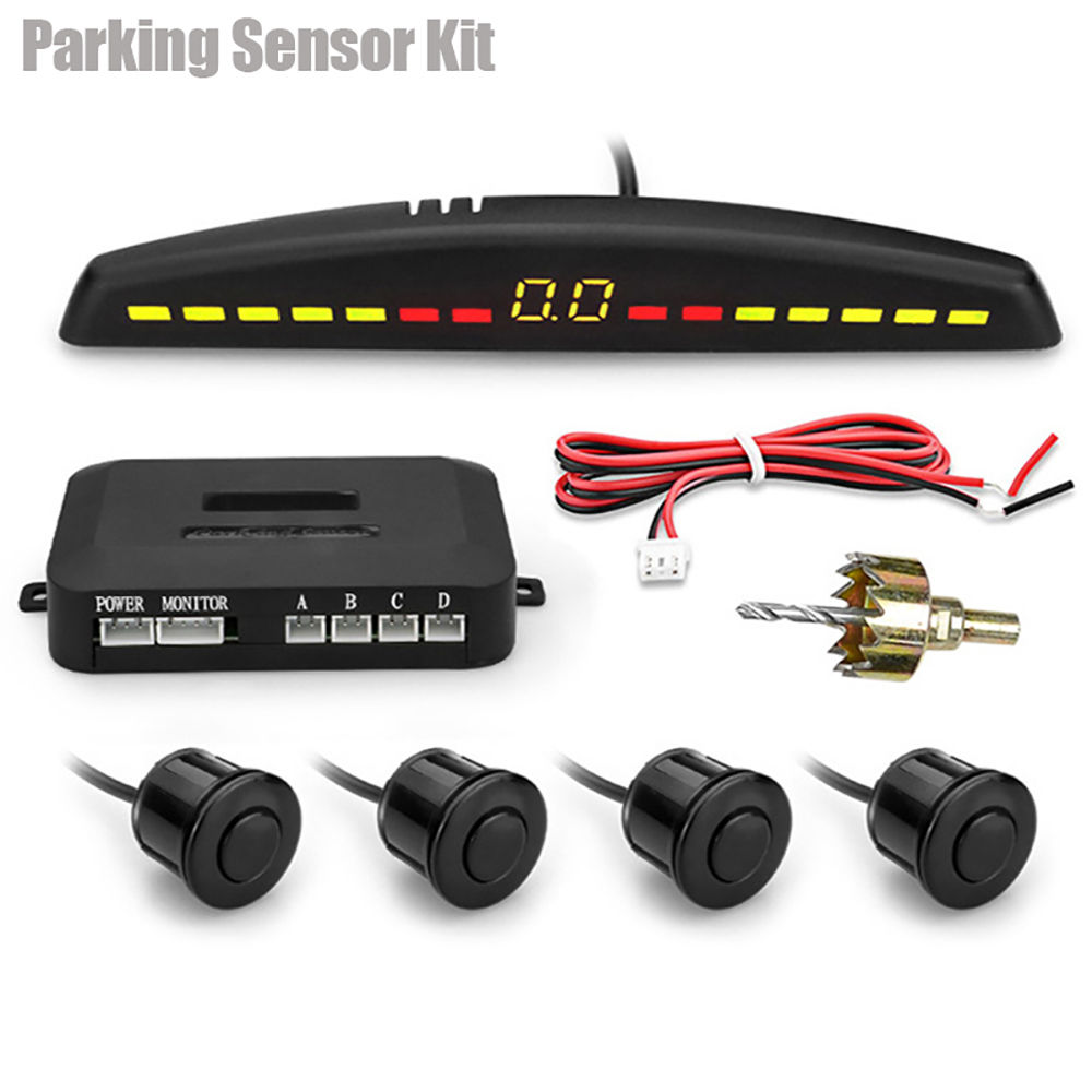 DC 12V Car LED Parking Sensor Kit 22mm Sensors Backlight Display Reverse Backup