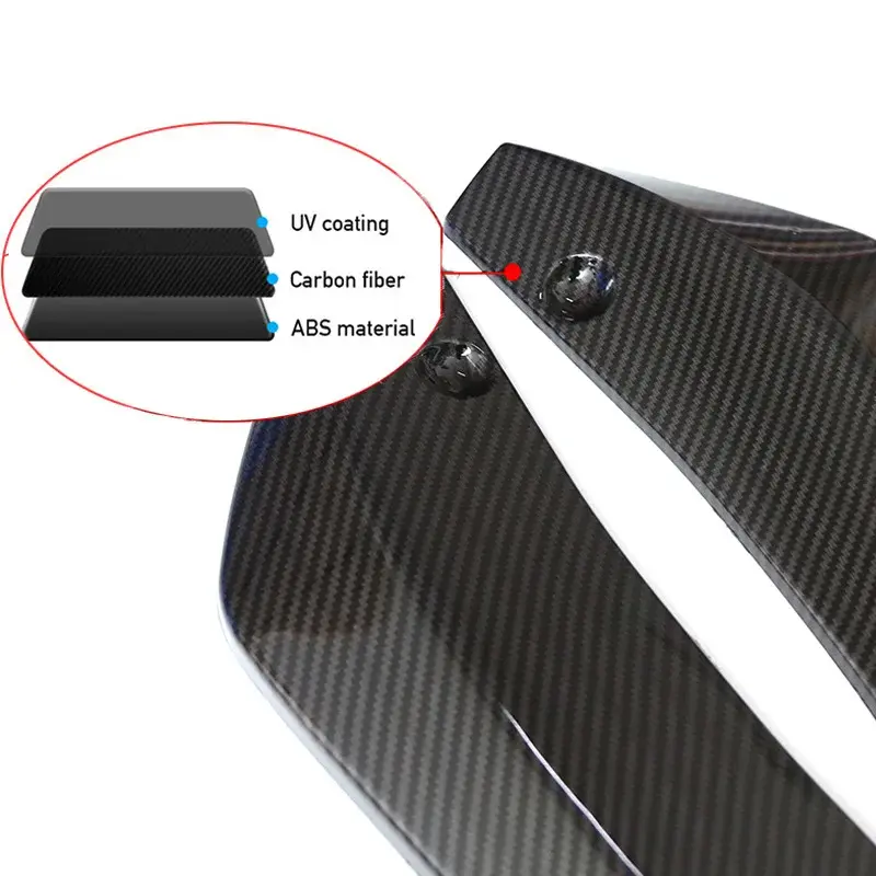 Thumbnail: Pair Universal Car Front Rear Bumper Strip Lip Spoiler Diffuser Splitter Scratch
