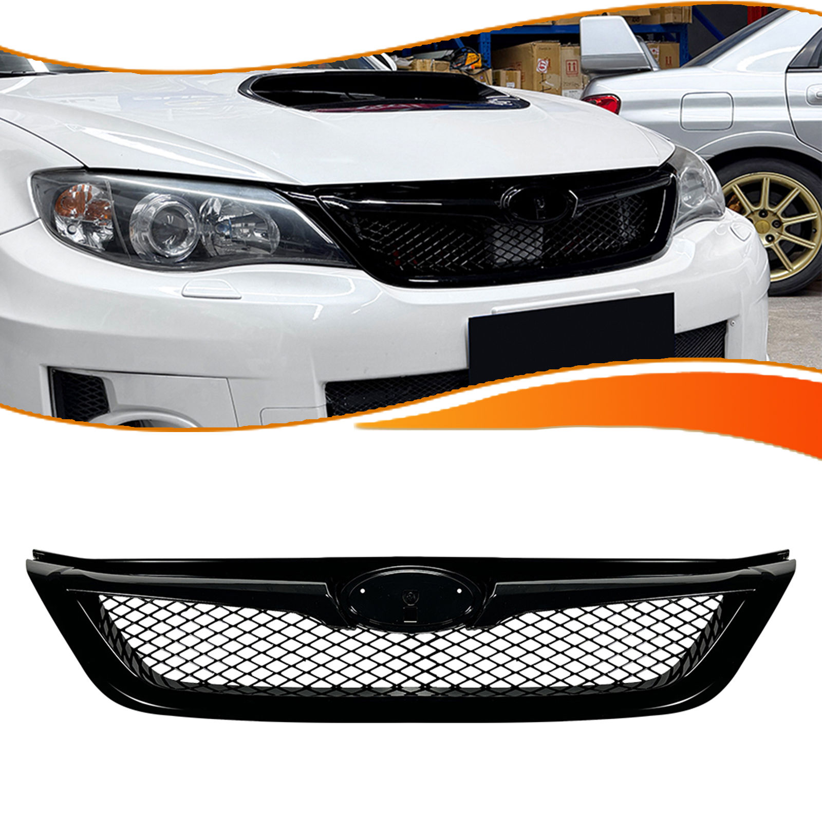 Car Front Grille ABS Grill Bumper Hood Mesh Grid Honeycomb Style For Subaru 10.5