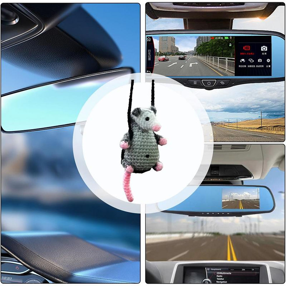 Thumbnail: Cute Rearview Mirror Car Decor Knitted Possum Auto Charm Ornaments Handmade Key