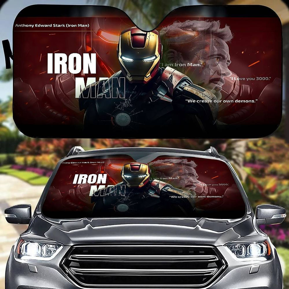 Thumbnail: Cool I-Iron Man Car Window Sun Shade Windshield Anti-UV Protection Front Rear Wi