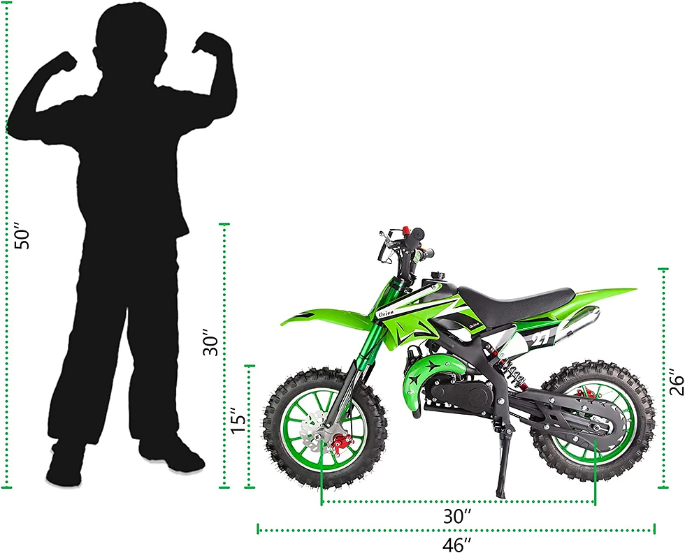 Thumbnail: 49Cc Dirt Bike for Kids, 2-Stroke Mini Dirt Bike Pit Bike for Kids off Road Gas 