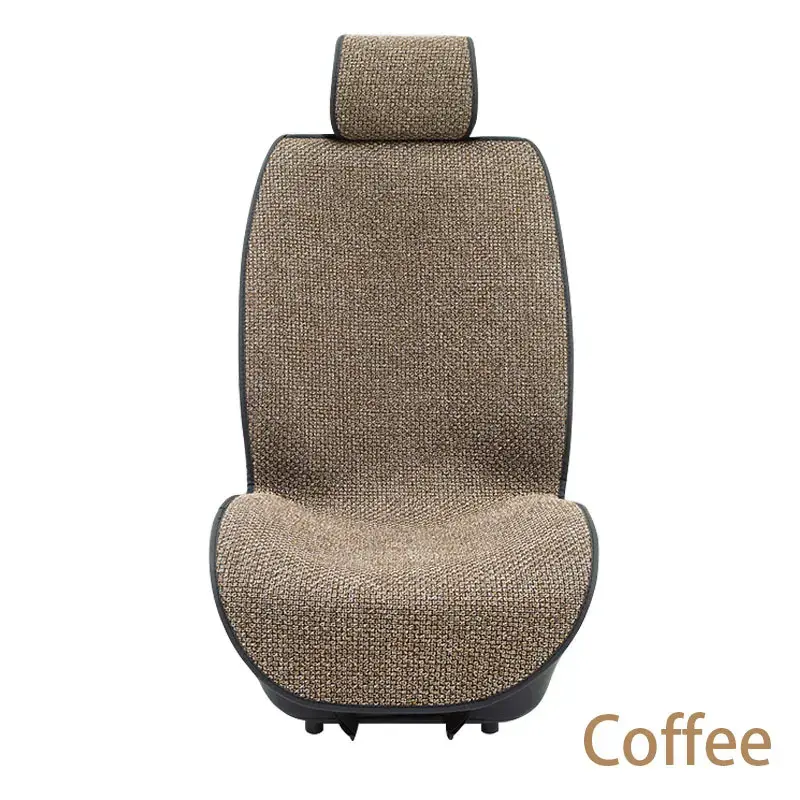 Thumbnail: SEAMETAL Flax Car Seat Cover Breathable Sweatproof Linen Car Seat Cushion with B