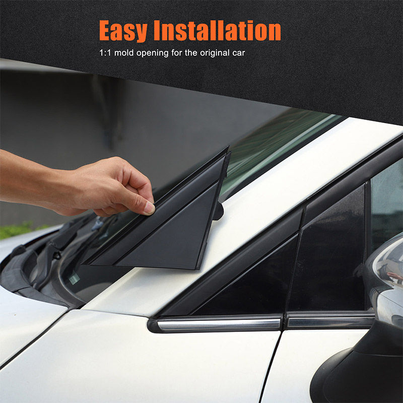 For Fiat 500 10-23 car rearview mirror side triangle panel ABS black car exterio
