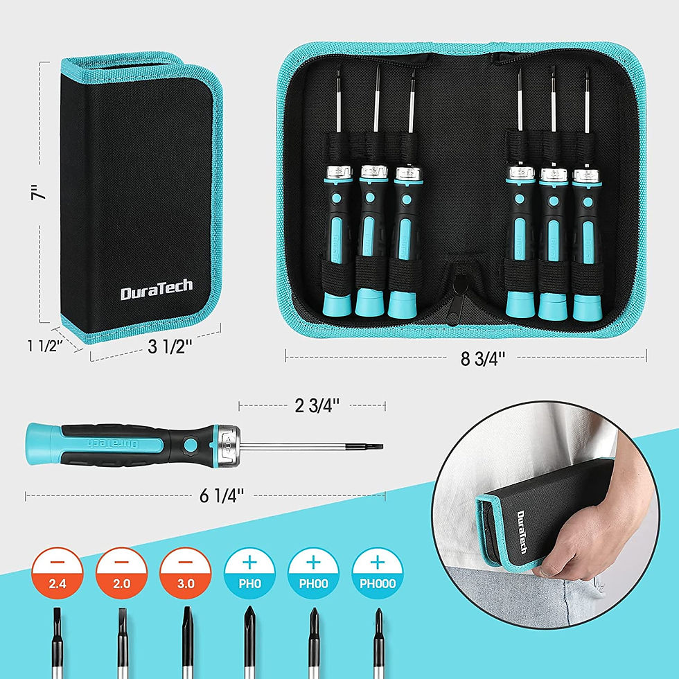 Thumbnail: DURATECH 6-Piece Precision Screwdriver Set, Phillips, Slotted, Magnetic Scr..
