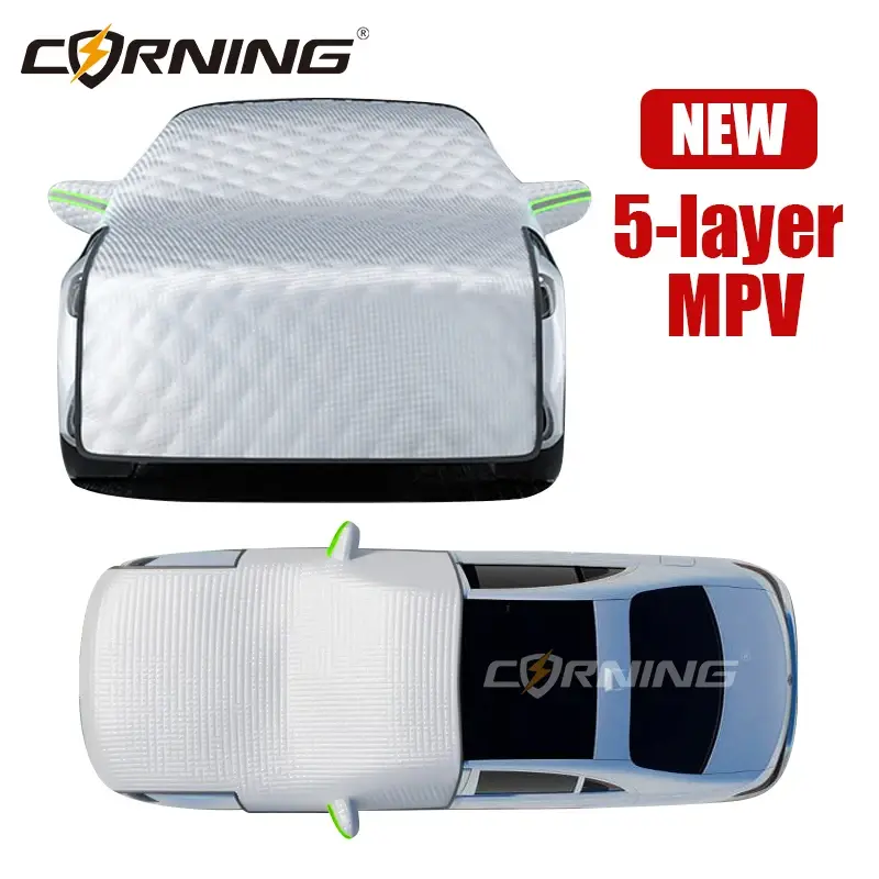 Thumbnail: 5-Layer Car Rain Cover Hail Snow Shade Awning From Protective Dust Waterproof Ex