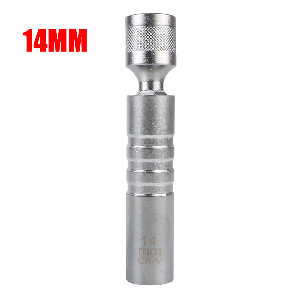 Thumbnail: 14mm 16mm With Magnetic Thin Wall Universal Joint Spark Plug Socket 12 Angle Fle