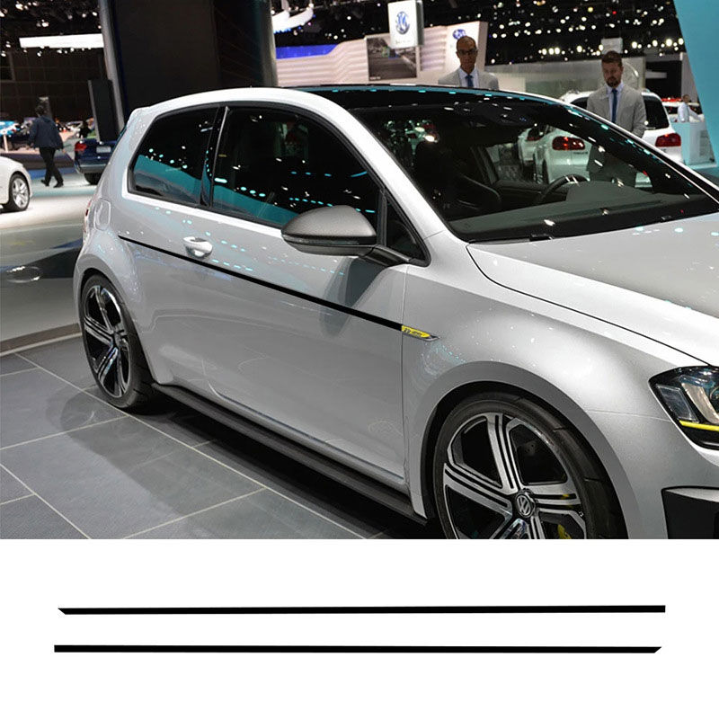 2PCS Car Door Side Skirt Sports Vinyl Stickers For VW Volkswagen Golf 8 7 5 4 6